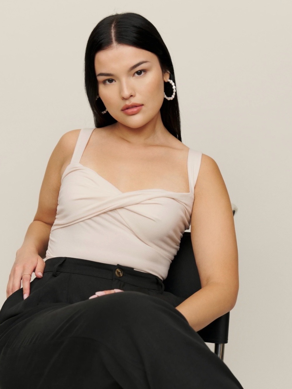Reformation Anine Top Ivory Size M
